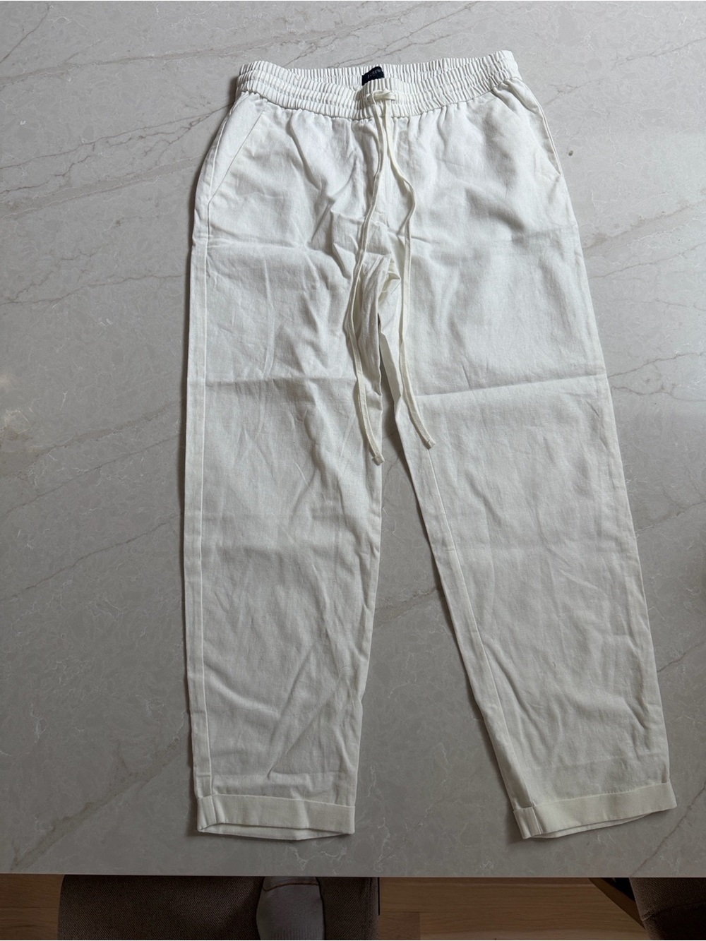 J. Crew Factory Cream Elastic-Waist Joggers
